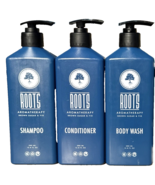 3 Bottles Roots Aromatherapy Brown Sugar &amp; Fig Shampoo, Conditioner &amp; Bo... - $38.60