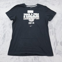 Track &amp; Field Nike Shirt Womens XL Black Short Sleeve Round Slim Fit Pri... - $22.75