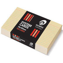 Olympic Ruled System Cards 75x125mm (100pk) - Buff - $32.42