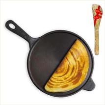 Cast Iron pan with handle griddle tawa tava gas induction Nonstick 10 inch - £49.89 GBP