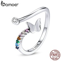 Ver rainbow butterfly finger ring colorful stone adjustable open ring for women fashion thumb200