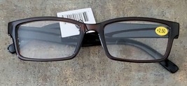 Plastic Framed Reading Eye Glasses ~ Brown/Black Frame ~ +2.50 Strength ... - $14.96