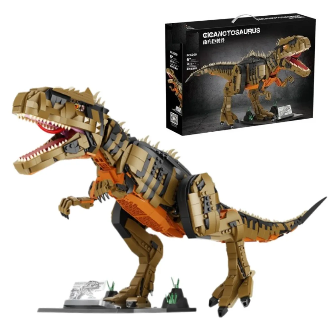 1872Pcs Giganotosaurus Blocks Dinosaur Bricks Animal Dinosaur Building Set T - £106.96 GBP