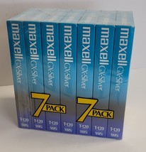Maxell GX-Silver T-120 7 Pack High Quality 6 Hour VHS Tapes Brand New Sealed - £21.80 GBP