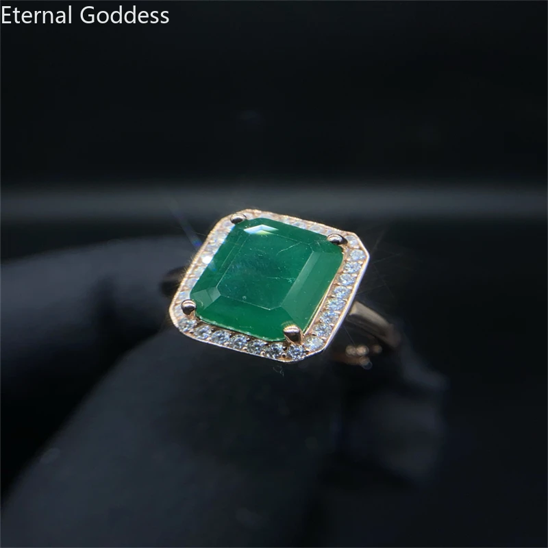 Emerald Ring Brand New 925 Sterling Silver Gemstone Precious Gift Ladies Ring Hi - £44.07 GBP