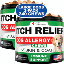 Dog Allergy 240 Chews, Itch &amp; Allergy Relief for Dogs, Anti Itch for Dog... - $40.80