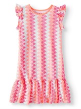 Wonder Nation Girls Knit Lace Peplum Dress Size X-Small (4-5) Pink Orange NEW - £10.00 GBP