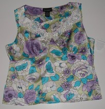 Bay Studio Floral Silk Blouse Top Size L New - £7.81 GBP