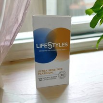 Lifestyles Ultra Sensitive Platinum Latex Condoms 12 Count Natural Rubbe... - £10.59 GBP