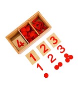 Montessori Math Toys Materials For S Cards &amp; Counters With Cut-Out Num - $41.70