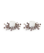 Flocked Pine Cone Candle Ring (Set of 2) - $1,395.02 MXN