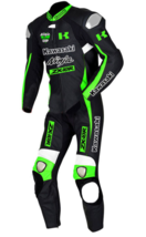 Men&#39;s Kawasaki Ninja Motorcycle Motorbike Cowhide Leather Racing Ce Rated Suit - £183.62 GBP+