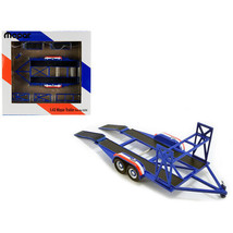 Tandem Car Trailer with Tire Rack Blue &quot;Mopar&quot; for 1/43 Scale Model Cars by GMP - £23.00 GBP