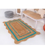 Natural Jute Rug- Wavy Edge Rug, Scalloped Jute Rug, Bohemian Rug, Jute ... - $144.34 CAD