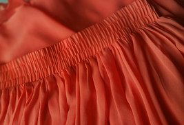 Plus Size Maxi Chiffon Skirt A-Line Chiffon Wedding Skirt Orange image 7
