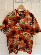 Favant Designed In Hawaii Men&#39;s Xxxl Button Hawaiian Shirt Hibiscus, Aloha Tiki - £15.45 GBP