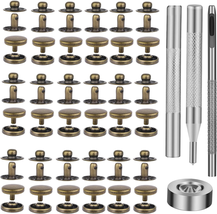 50 Sets Leather Snap Fasteners Kit 10Mm Bronze Metal Snap Buttons Kit Stainless  - £12.93 GBP