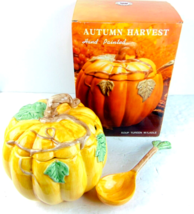 Vintage Benchmark Home Products Autumn Harvest Hand Painted  Soup Tureen &amp; Ladle - £55.37 GBP