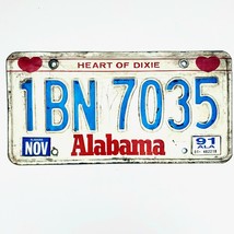 1991 United States Alabama Heart of Dixie Passenger License Plate 1BN 7035 - £13.13 GBP