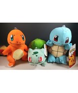 Pokemon Starter Kit 2 Charm Bulbasaur Squirtle Plush doll 6&quot; Stuff Anima... - $544.60 MXN