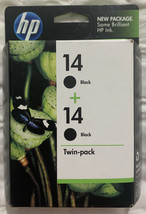HP 14 Black Ink Cartridge Twin Pack C9330FN 2 X C5011D Factory Sealed Bulk Packs - £7.09 GBP