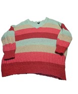 Torrid 3X Chunky Knit Tunic Sweater Multicolor Striped Boho Plus Size Pu... - $531.54 MXN