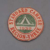 Vintage Boy Scouts BSA Région 3 Trois 1939 Standard Camper Lin Patch - £62.95 GBP