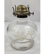 Vintage Glass Oil Lamp Etched Snowflake Eagle Burner - £11.74 GBP