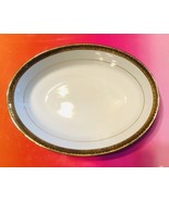 ROYAL GALLERY GOLD BUFFET OVAL SERVING BOWL 9 5/8&quot; X 3 1/3&quot; X 6&quot; - £30.20 GBP