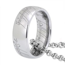 Lord of the Rings 8mm, Silver, Tungsten Carbide (The One Ring / Ring of Power) - £30.66 GBP