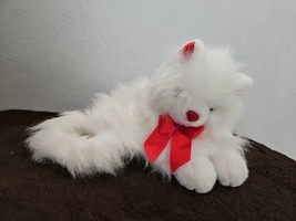 Best Made Toys Cat Plush Stuffed Animal White Persian Red Bow Ears - $39.58