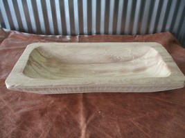 Carved Wooden Dough Bowl Primitive Wood Trencher Tray Rustic Home Decor 12&quot;  - £14.15 GBP