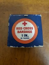 Red Cross Bandage 1940s 1&quot; 10 Yards Johnson Johnson Open Box Vintage - $14.26