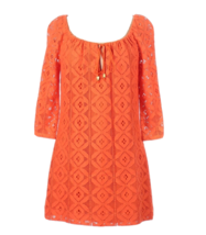 NWT Trina Turk Lace Amplify in Orange Geo Mod Bell Sleeve Shift Dress 4 $368 - £26.82 GBP