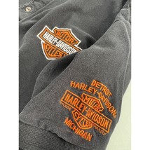 Harley Davidson Men Polo Shirt Detroit MI Black Golf Short Sleeve Large L - £19.71 GBP