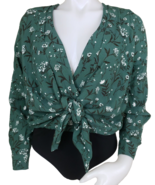 Revolve x Capulet Bodysuit Top Womens XS Green Floral Daria Long Sleeve ... - €24,54 EUR