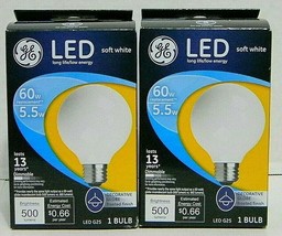 2 EA GE  25967 Frosted Finish Light Bulb Dimmable LED G25 Decorative Glo... - $8.99