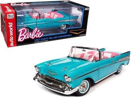 1957 Chevrolet Bel Air Convertible Aqua Blue with Pink Interior &quot;Barbie&quot; &quot;Silve - £102.48 GBP