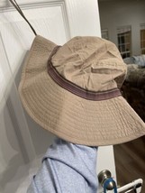 REI Boonie Hat Adult S/M Dark Tan Pink/purple Ribbon Chin Strap Hiking F... - $10.40