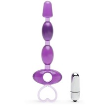 Purple Vibrating Anal Beads With Finger Loop - Beginner Friendly - 6.5 Inch - £25.47 GBP