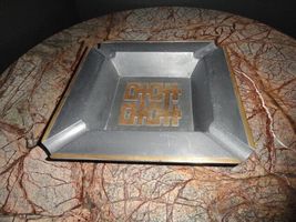 Oriental Cigar Ashtray Metal with Brass Measures 9.5" Square image 10