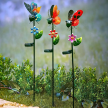 Solar LED Insect BEE LADYBUG or BUTTERFLY Bug Garden Stake Outdoor Yard ... - $24.53+