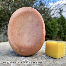 Peach aventurine palm worry stone crystal, shyness &amp; confidence, spiritual - $7.68