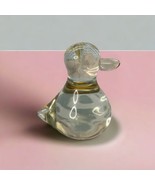Clear Glass Duck Paperweight Bird Figurines Taiwan Interpur 4” Goose - £10.11 GBP