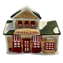 Christmas Village GENERAL STORE Porcelain Hand Painted Holiday Style Mini - £7.90 GBP