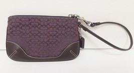 COACH Signature Small C Wristlet Wallet with Hangtag Purple Brown Vintage - £55.11 GBP