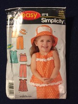 Simplicity Easy Pattern 3853 Size A (S,M,L)Toddlers Dress Top Pants Hat - $56.91 MXN