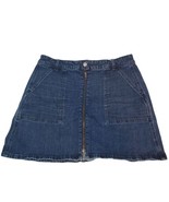 Madewell Skirt Womens 30 Blue A Line Pockets Stretch Short Zip Denim Dar... - $11.26