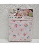 New Summer Baby Infant Changing Pad Cover Soft Muslin White Pink Owls Bu... - £9.59 GBP