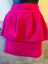 NWOT MILLY Pink Wool Blend Bubble Mini Skirt Zipper Flirty Peplum SZ 8 USA - $64.35